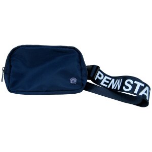 navy belt bag with Penn State Athletic Logo medallion and Penn State on belt